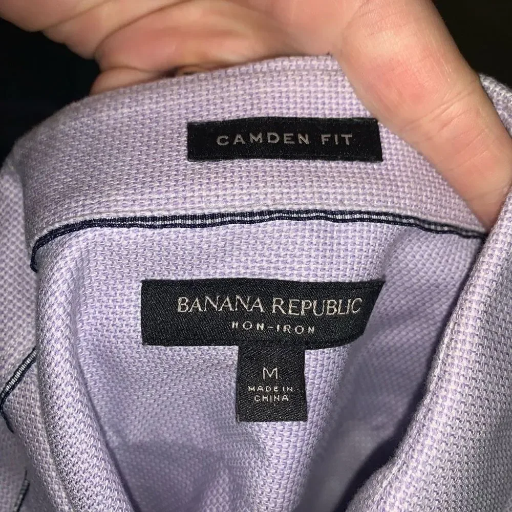 Banana Republic purple Camden fit business casual M shirt